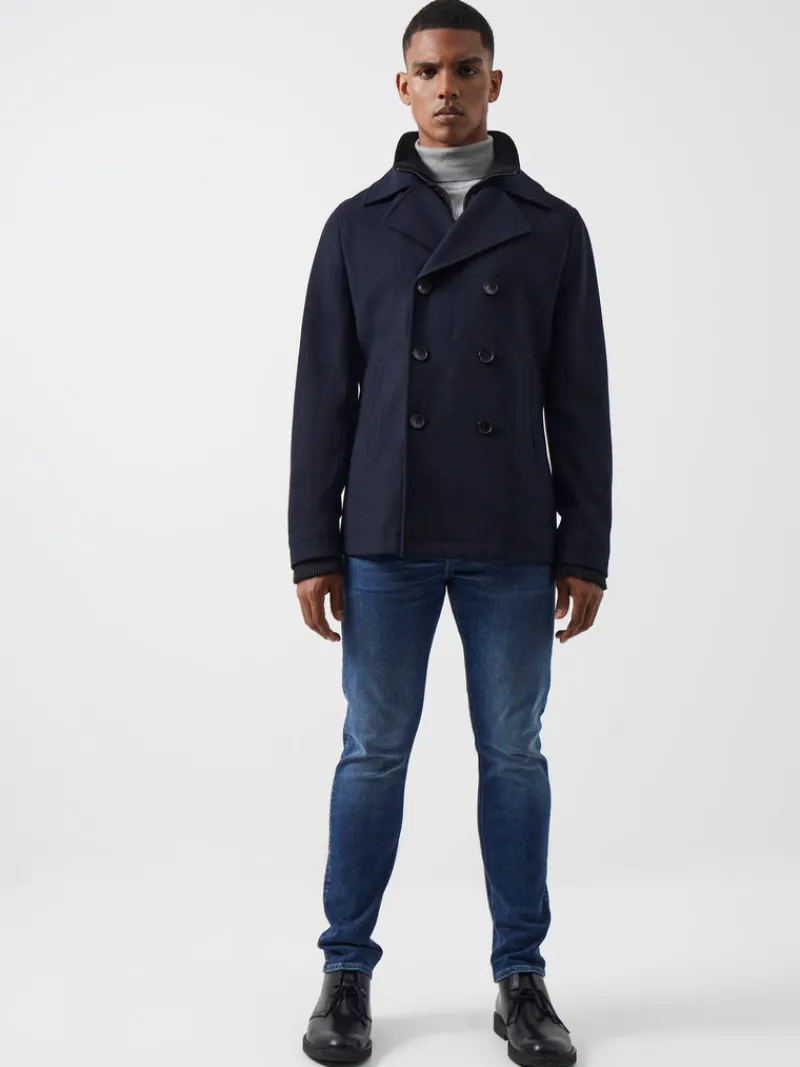 FRENCH CONNECTION Coats & Jackets<Double Breasted Layered Pea Coat DarkNavy