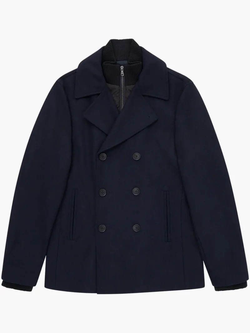 FRENCH CONNECTION Coats & Jackets<Double Breasted Layered Pea Coat DarkNavy
