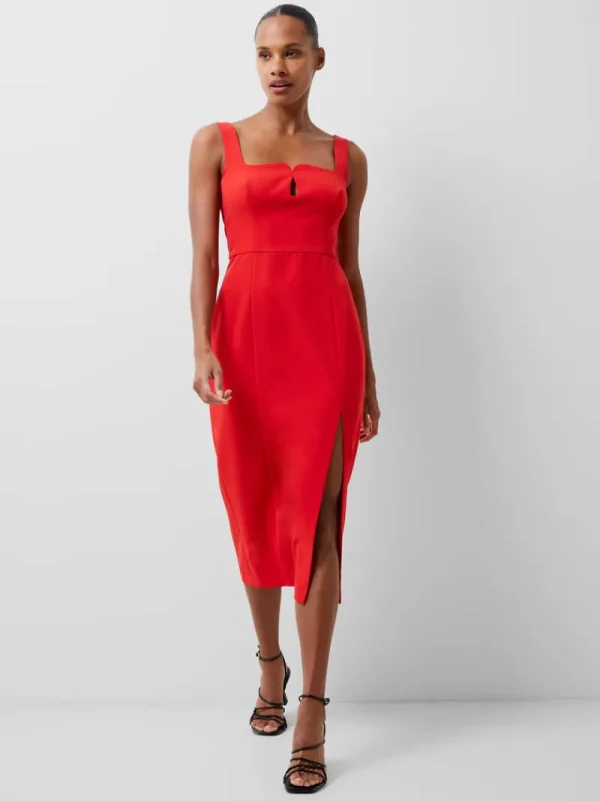 FRENCH CONNECTION Midi Dresses | Dresses<Echo Crepe Keyhole Midi Dress TrueRed