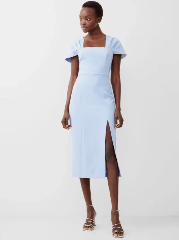 FRENCH CONNECTION Wedding Guest Dresses | Midi Dresses | Blue Dresses | Dresses<Echo Crepe Midi Dress CashmereBlue