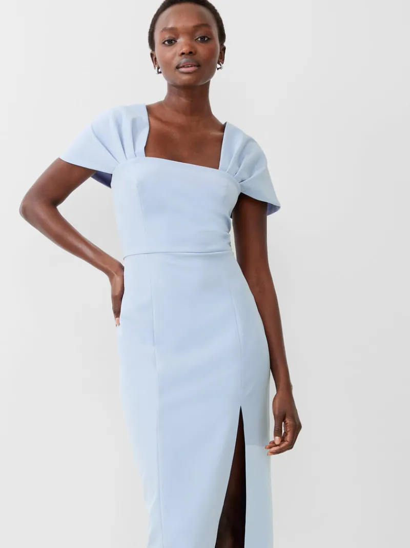 FRENCH CONNECTION Wedding Guest Dresses | Midi Dresses | Blue Dresses | Dresses<Echo Crepe Midi Dress CashmereBlue