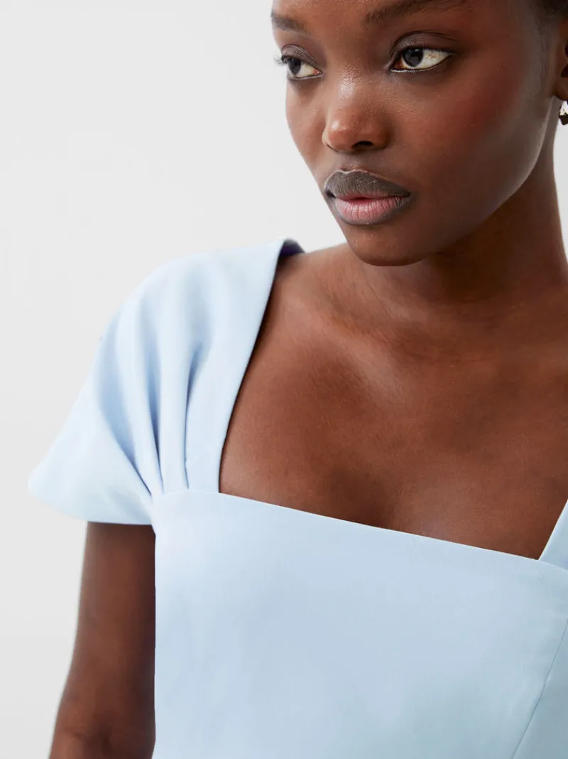 FRENCH CONNECTION Wedding Guest Dresses | Midi Dresses | Blue Dresses | Dresses<Echo Crepe Midi Dress CashmereBlue