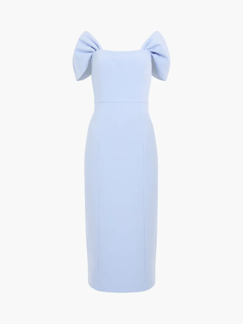 FRENCH CONNECTION Wedding Guest Dresses | Midi Dresses | Blue Dresses | Dresses<Echo Crepe Midi Dress CashmereBlue