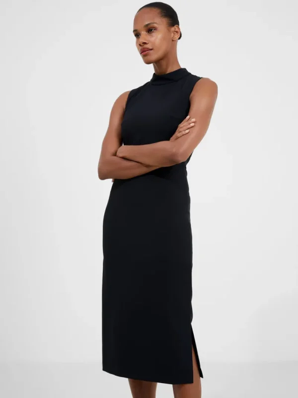 FRENCH CONNECTION Wedding Guest Dresses<Echo Crepe Mock Neck Dress Blackout
