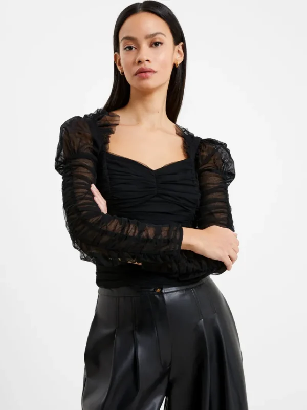 FRENCH CONNECTION Sale<Edrea Tulle Cropped Top Blackout