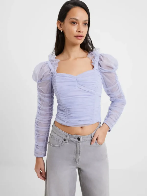 FRENCH CONNECTION Sale<Edrea Tulle Cropped Top CosmicSky