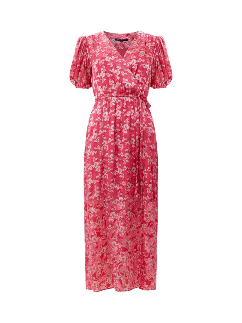 FRENCH CONNECTION Wedding Guest Dresses | Floral Dresses | Midi Dresses | Dresses<Elianna Devore Midi Dress RaspberrySorbet/Aza
