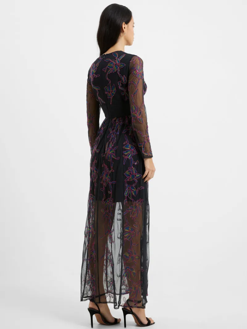 FRENCH CONNECTION Party Dresses | Wedding Guest Dresses<Emilia Embroidered Maxi Dress Blackout
