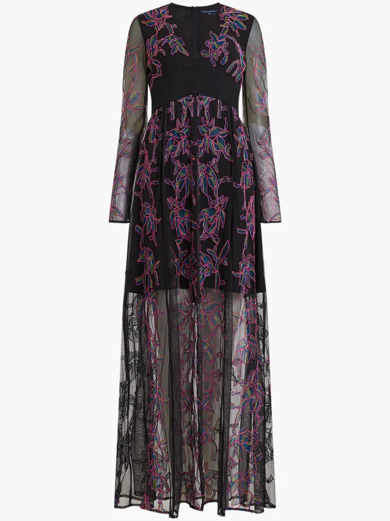 FRENCH CONNECTION Party Dresses | Wedding Guest Dresses<Emilia Embroidered Maxi Dress Blackout