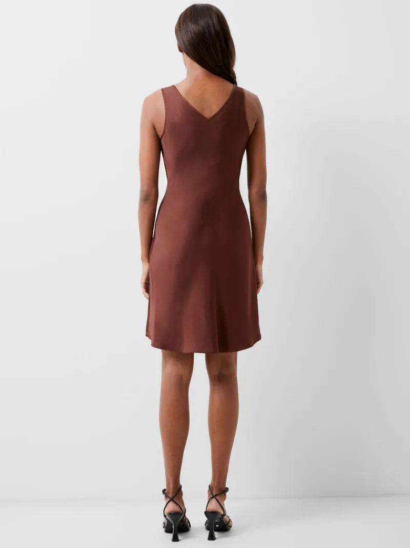 FRENCH CONNECTION Party Dresses | Mini Dresses | Dresses<Ennis Eco Satin Slip Mini Dress ChocolateFondant
