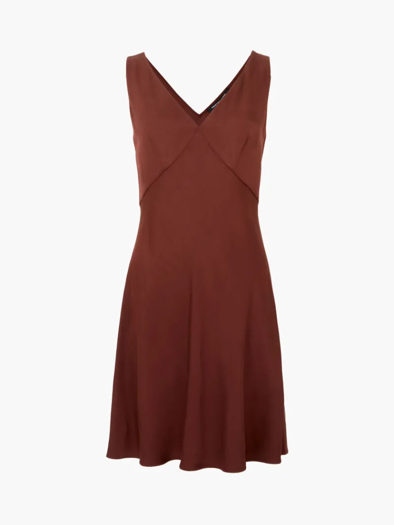 FRENCH CONNECTION Party Dresses | Mini Dresses | Dresses<Ennis Eco Satin Slip Mini Dress ChocolateFondant