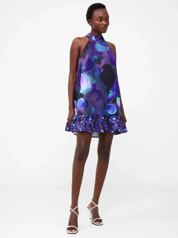FRENCH CONNECTION Party Dresses<Eva Harlow Recycled Satin Swing Mini Dress CobaltVioletMulti