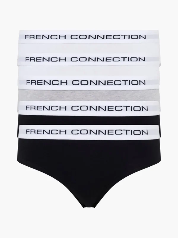 FRENCH CONNECTION Underwear<Fc 5 Pack Brief 3Cm Wb Contra Black/Black/White/White/Grey