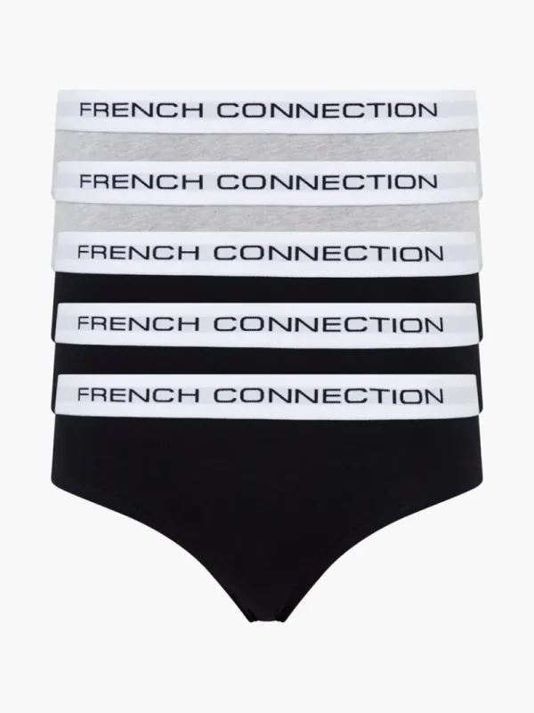 FRENCH CONNECTION Underwear<Fc 5 Pack Brief 3Cm Wb Contra Black/Black/Black/Grey/Grey
