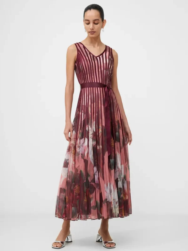 FRENCH CONNECTION Party Dresses | Wedding Guest Dresses<Floral Satin Panel Midaxi Dress PinkMulti