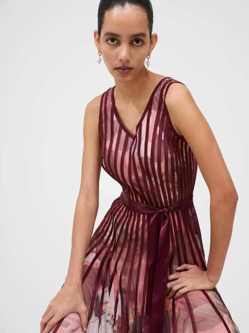 FRENCH CONNECTION Party Dresses | Wedding Guest Dresses<Floral Satin Panel Midaxi Dress PinkMulti