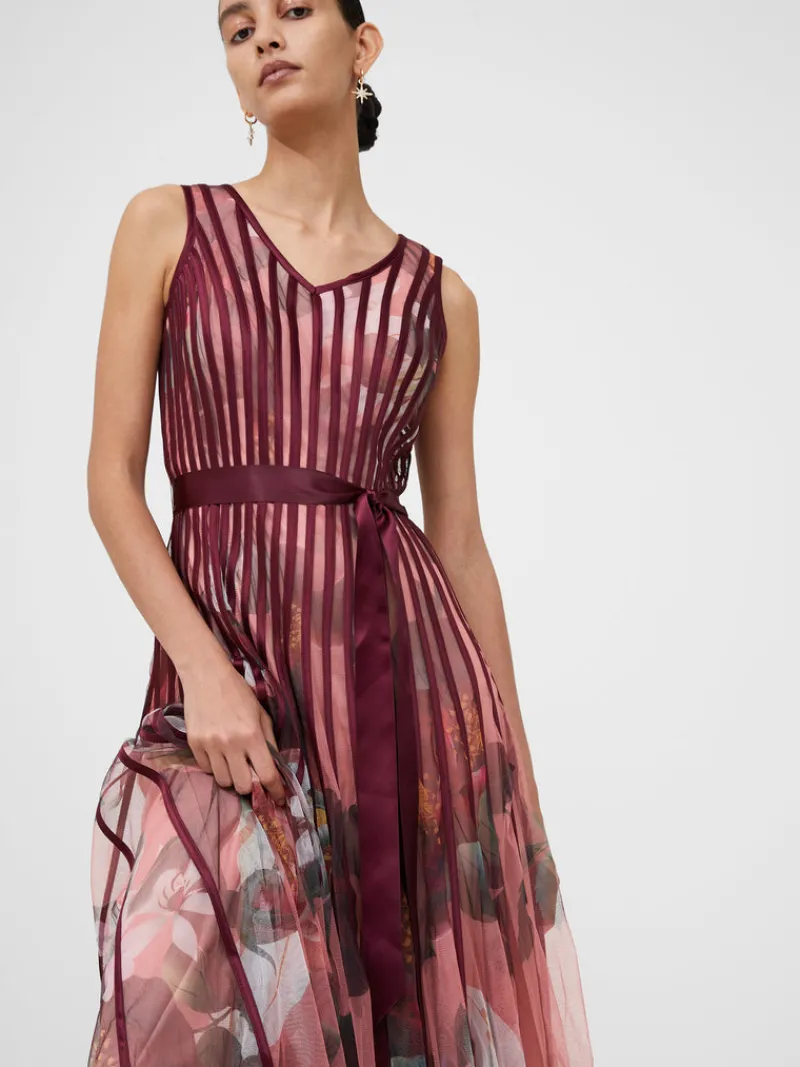 FRENCH CONNECTION Party Dresses | Wedding Guest Dresses<Floral Satin Panel Midaxi Dress PinkMulti