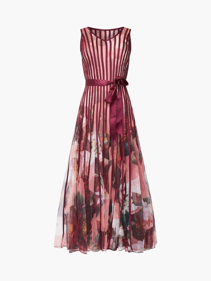 FRENCH CONNECTION Party Dresses | Wedding Guest Dresses<Floral Satin Panel Midaxi Dress PinkMulti