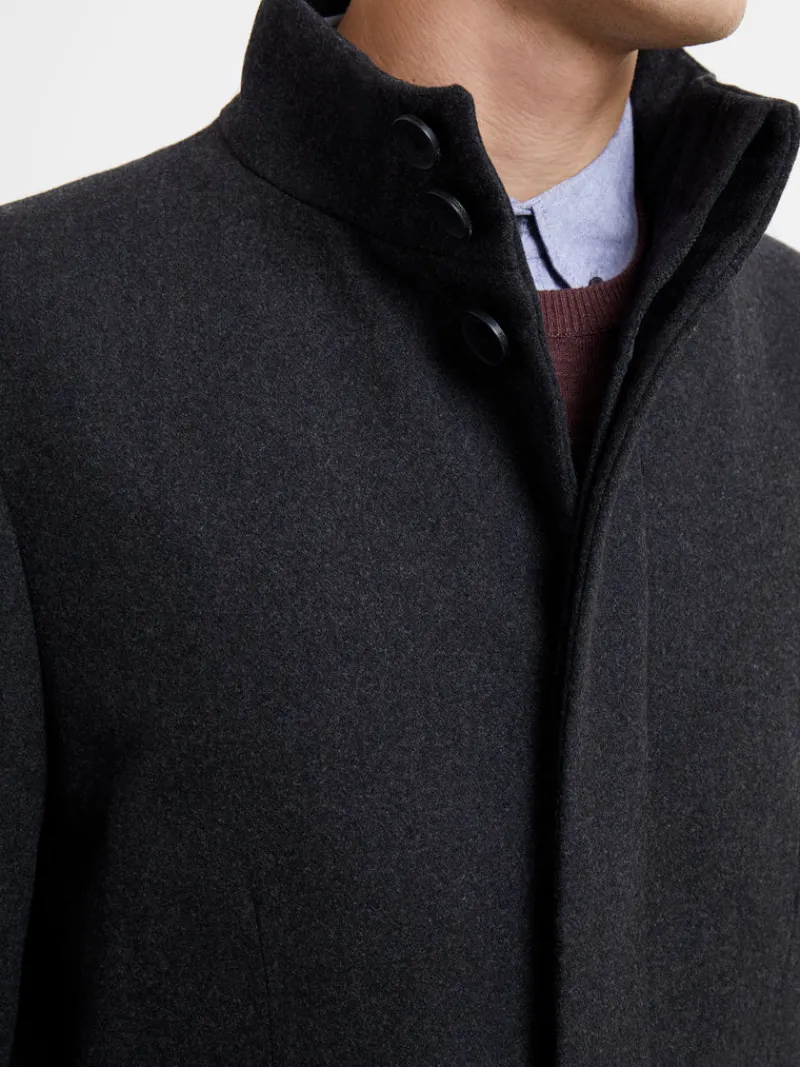 FRENCH CONNECTION Coats & Jackets<Funnel Neck Coat CharcoalMel