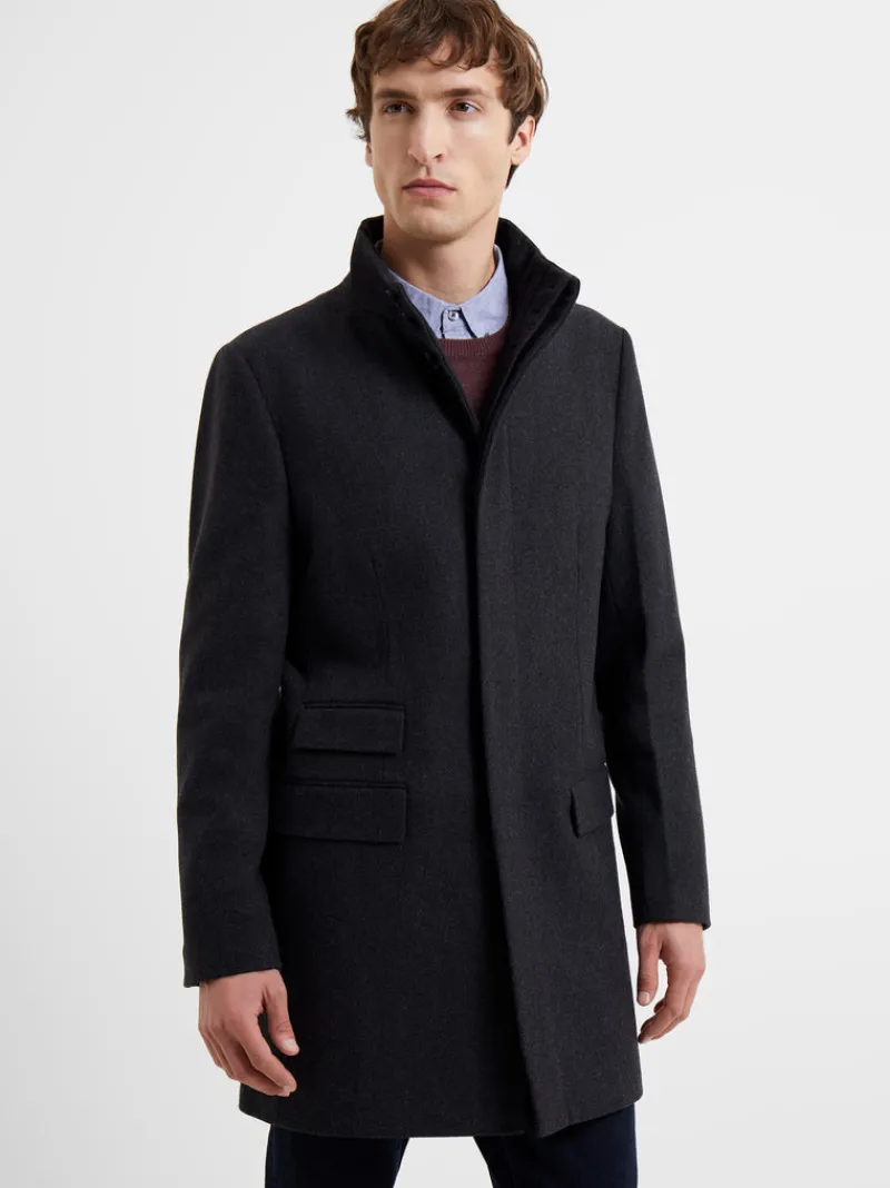 FRENCH CONNECTION Coats & Jackets<Funnel Neck Coat CharcoalMel
