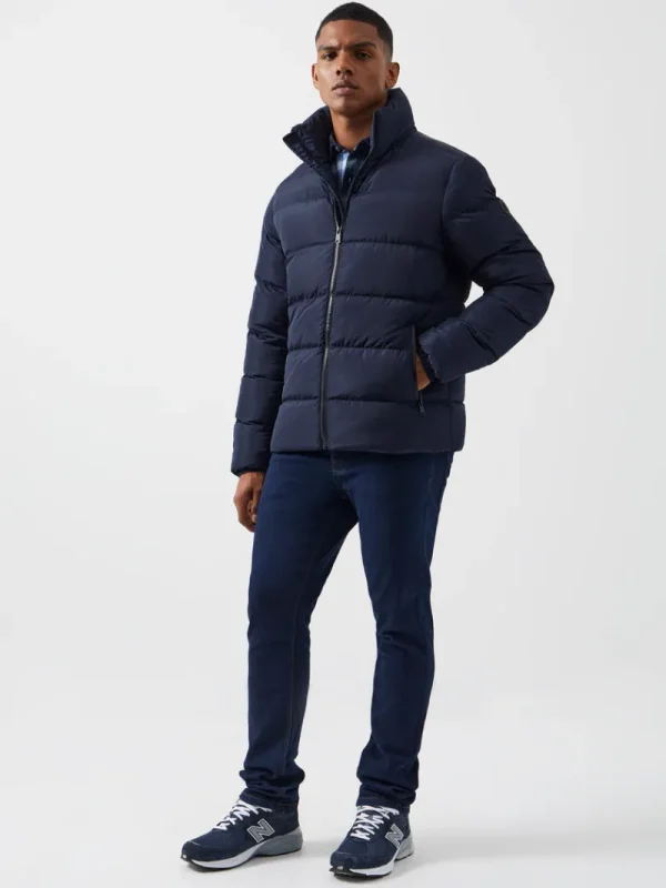 FRENCH CONNECTION Coats & Jackets<Funnel Neck Row Puffer Jacket DarkNavy