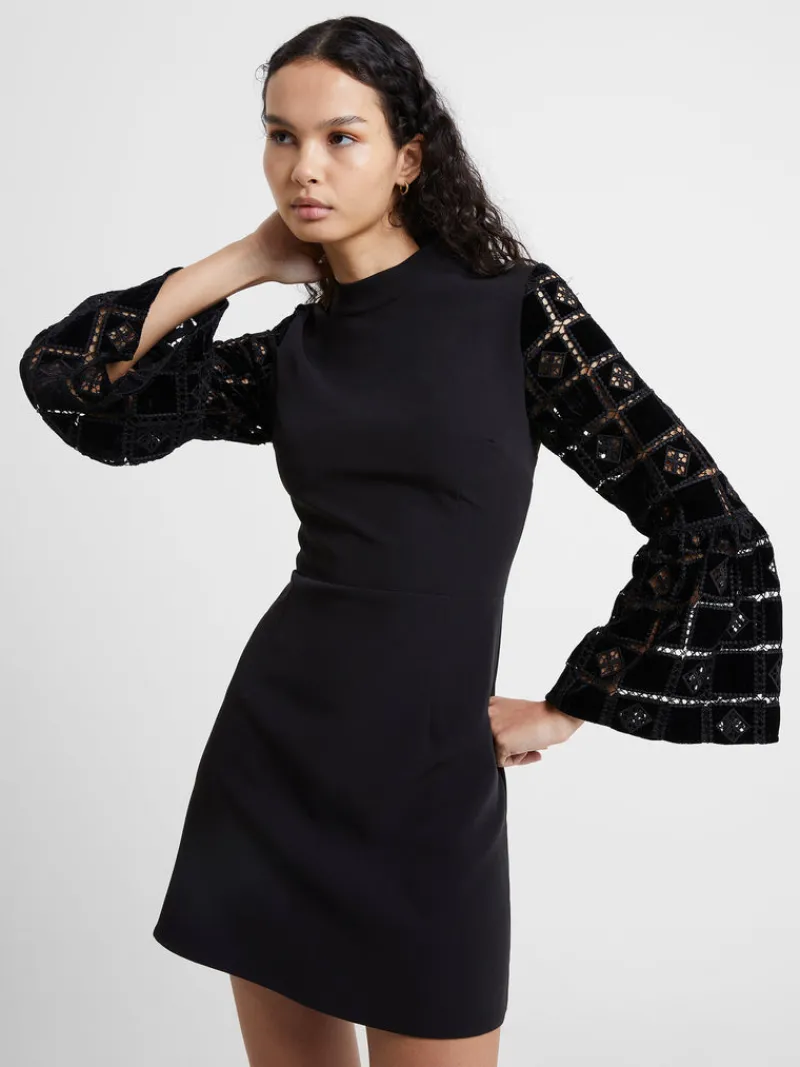 FRENCH CONNECTION Party Dresses | Wedding Guest Dresses<Garnet Velvet Lace Mini Dress Blackout