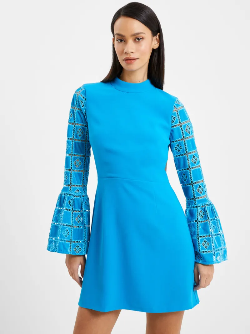 FRENCH CONNECTION Party Dresses | Wedding Guest Dresses<Garnet Velvet Lace Mini Dress BlueJewel