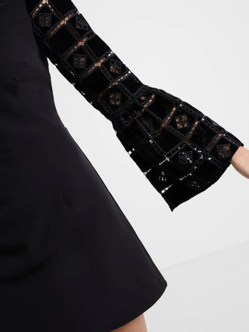 FRENCH CONNECTION Party Dresses | Wedding Guest Dresses<Garnet Velvet Lace Mini Dress Blackout