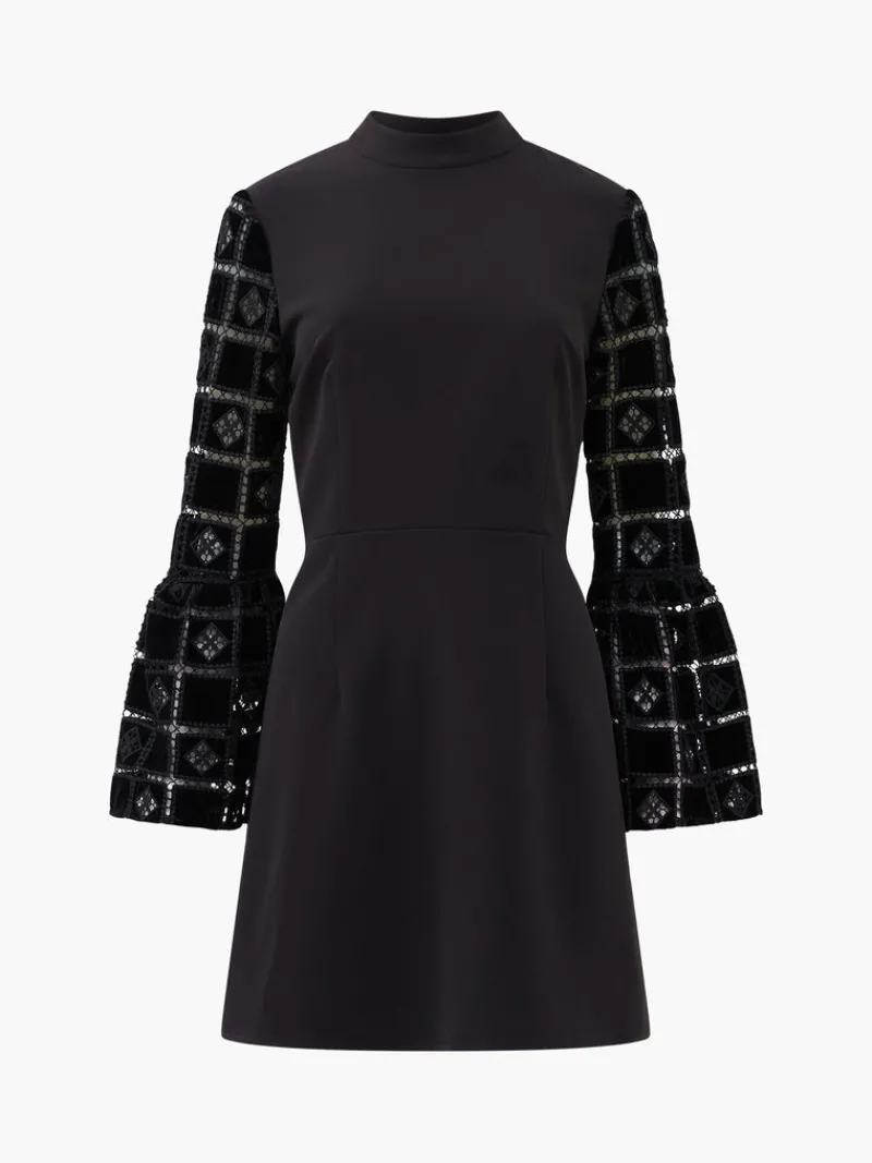 FRENCH CONNECTION Party Dresses | Wedding Guest Dresses<Garnet Velvet Lace Mini Dress Blackout
