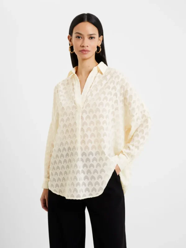 FRENCH CONNECTION Women's Shirts | Tops<Geo Burn-Out Popover Shirt ClassicCream