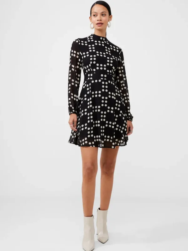 FRENCH CONNECTION Day Dresses<Georgette Sheer A-Line Mini Dress BlackSpot