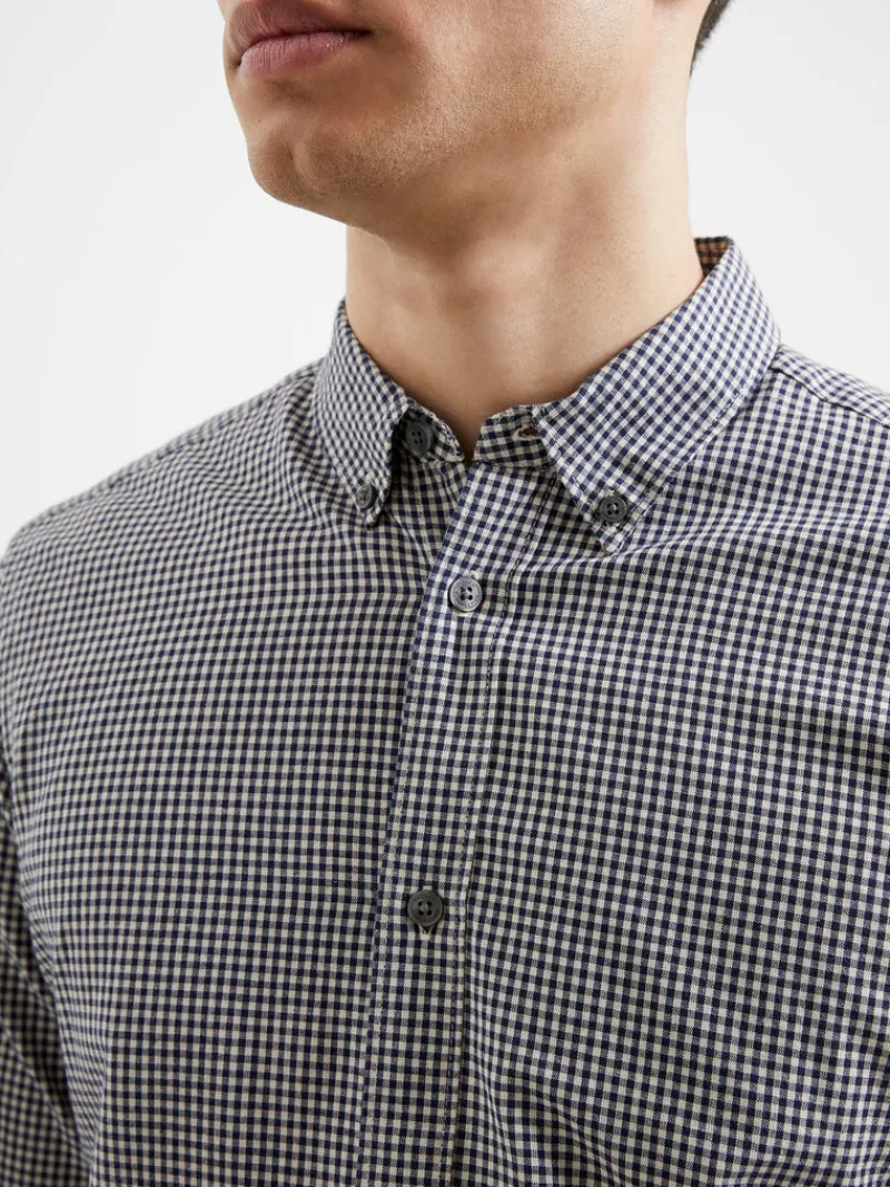 FRENCH CONNECTION Sale | Men's Shirts<Gingham Long Sleeve Shirt DarkNavy