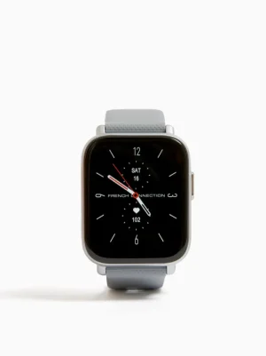FRENCH CONNECTION Men's Watches< Silicone Strap Watch with Digital Dial Grey