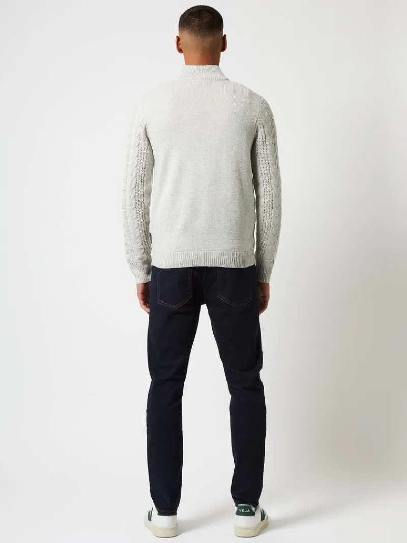 FRENCH CONNECTION Jumpers & Cardigans<Half Zip Cable Knit Jumper EcruMel