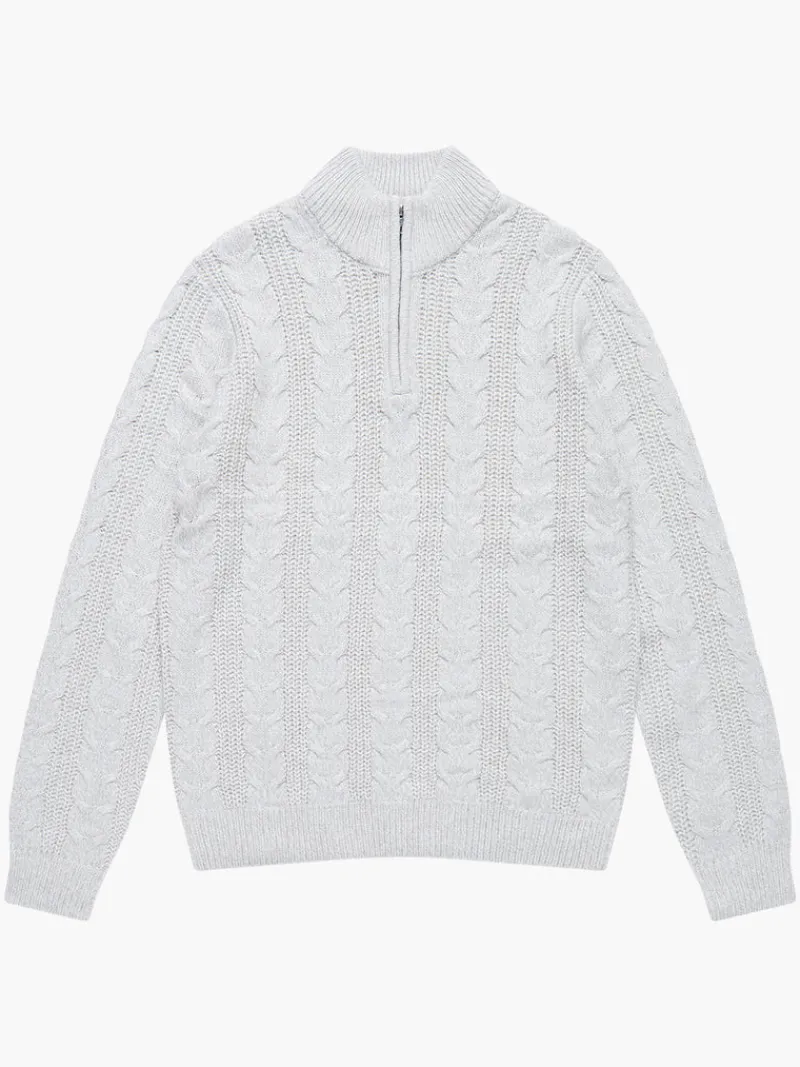 FRENCH CONNECTION Jumpers & Cardigans<Half Zip Cable Knit Jumper EcruMel