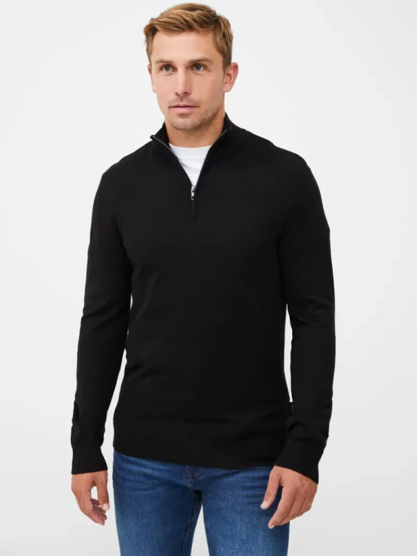 FRENCH CONNECTION Jumpers & Cardigans<Half Zip Sweatshirt Black