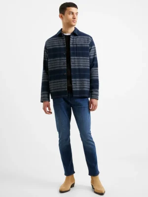 FRENCH CONNECTION Men's Shirts | Coats & Jackets<Heavy Twill Stripe Overshirt DarkNavy