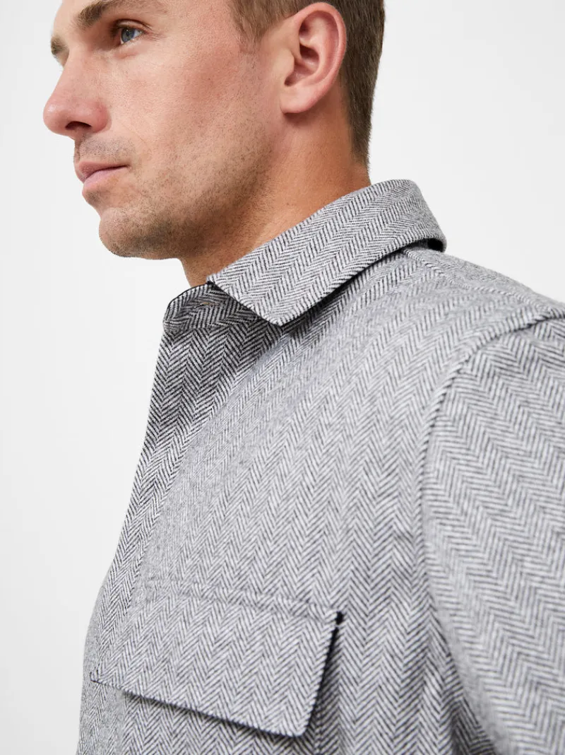 FRENCH CONNECTION Sale | Men's Shirts<Herringbone Long Sleeve Shirt LgtGrey