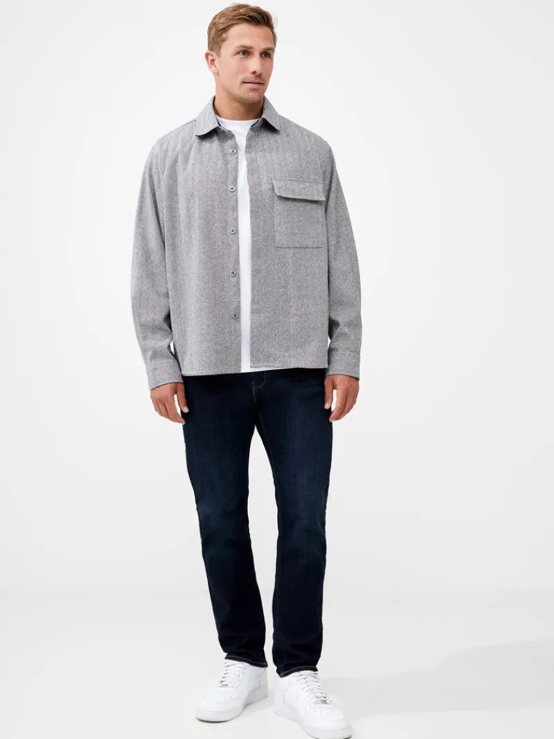 FRENCH CONNECTION Sale | Men's Shirts<Herringbone Long Sleeve Shirt LgtGrey