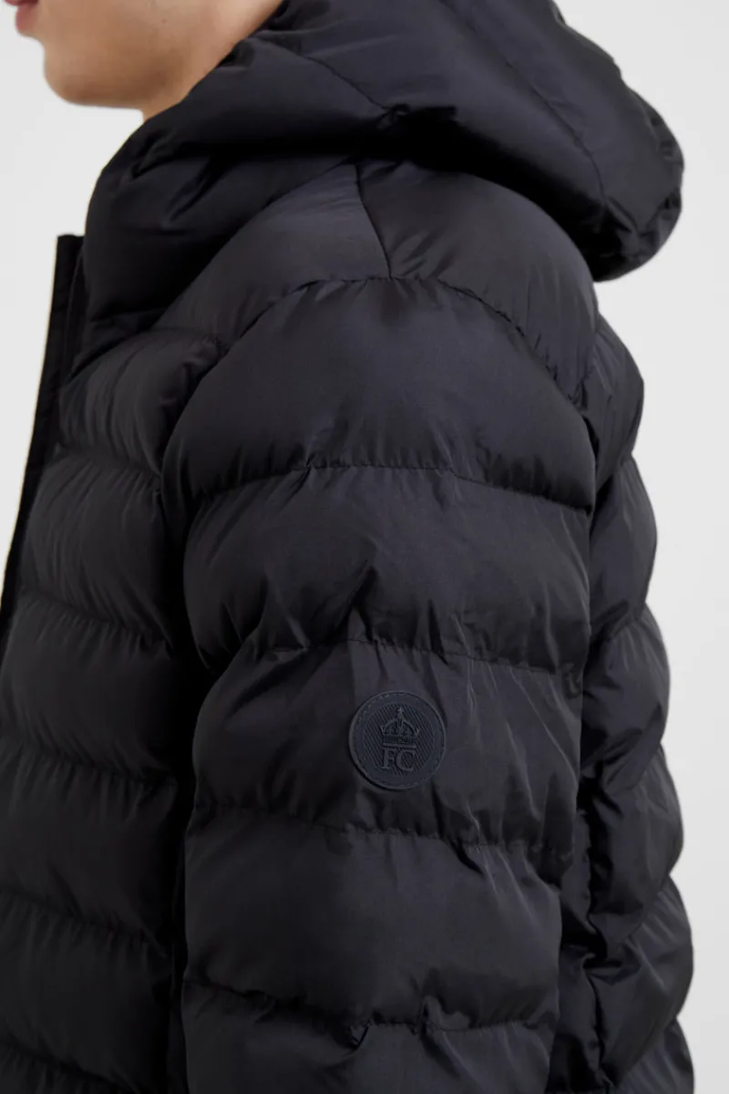 FRENCH CONNECTION Coats & Jackets<Hooded Row Padded Jacket Black