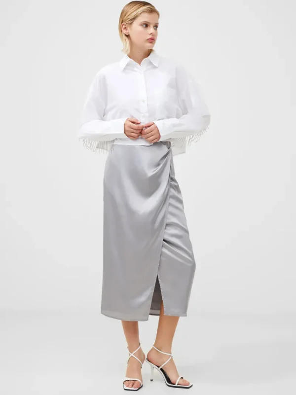 FRENCH CONNECTION Sale<Inu Satin Wrap Midi Skirt Alloy