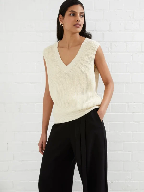 FRENCH CONNECTION Jumpers & Cardigans<Lily Mozart Knit Vest ClassicCream