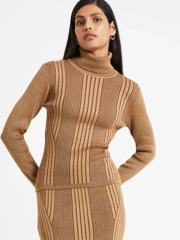 FRENCH CONNECTION Co-ords<Mari Knit Roll Neck Jumper TobaccoBrownMulti