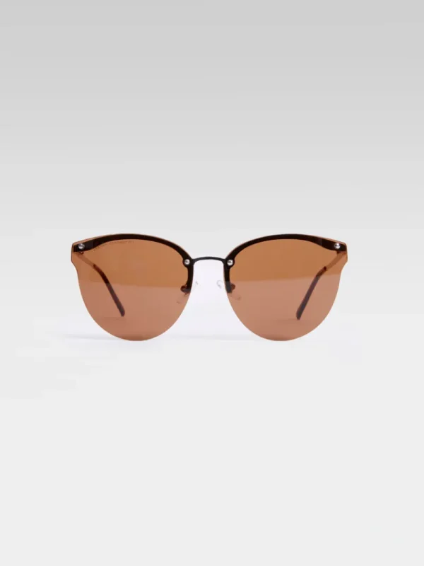 FRENCH CONNECTION Sunglasses<Metal Cat Eye Rimless Sunglasses Tan
