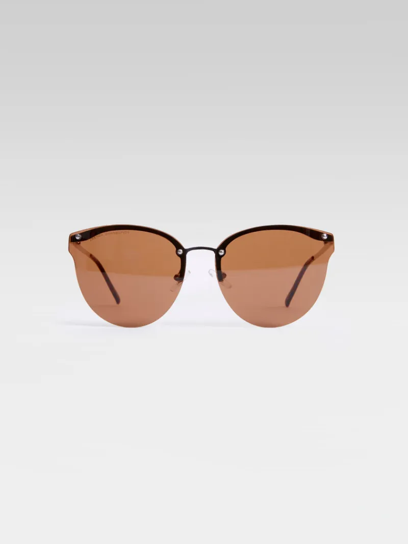 FRENCH CONNECTION Sunglasses<Metal Cat Eye Rimless Sunglasses Tan
