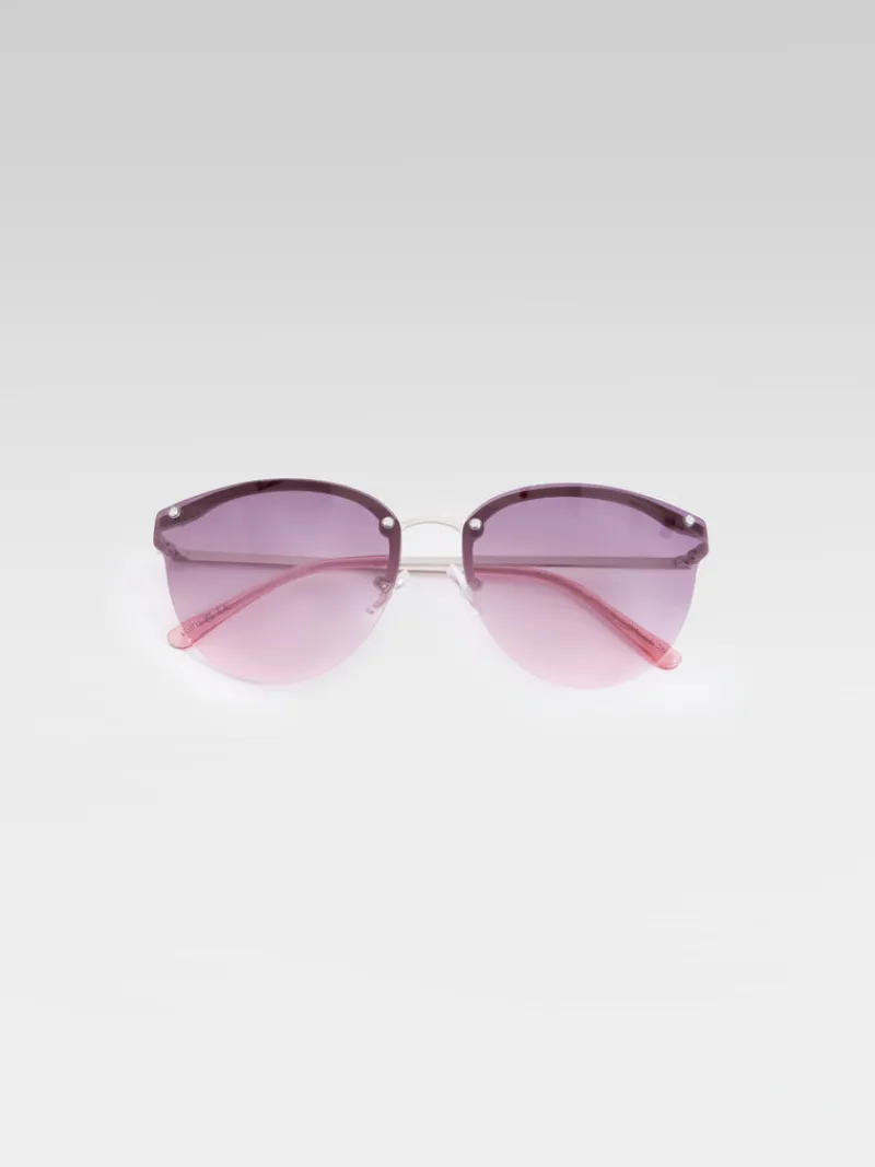 FRENCH CONNECTION Sunglasses<Metal Cat Eye Rimless Sunglass Purple