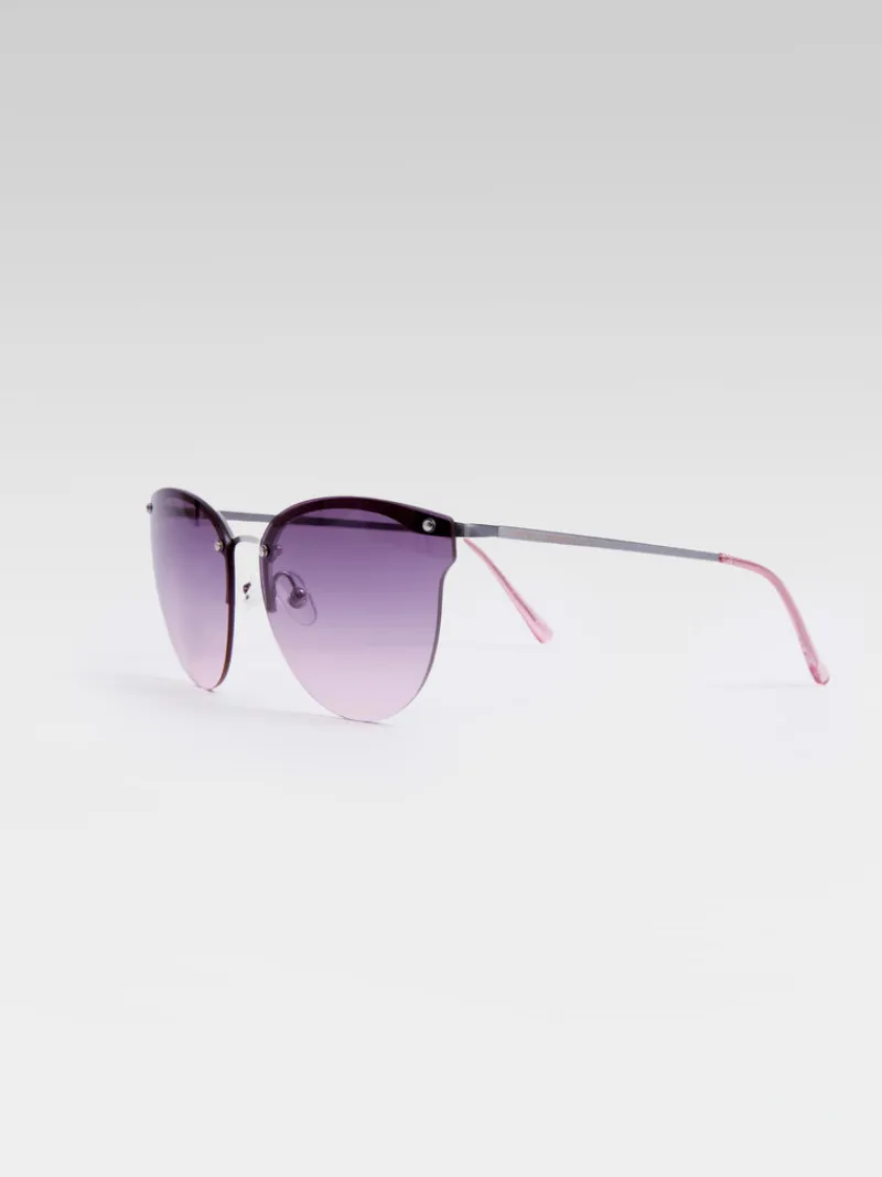 FRENCH CONNECTION Sunglasses<Metal Cat Eye Rimless Sunglass Purple