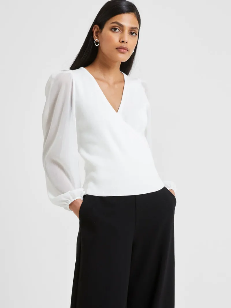 FRENCH CONNECTION Jumpers & Cardigans<Mozart Melody Mix V-Neck Jumper WinterWhite