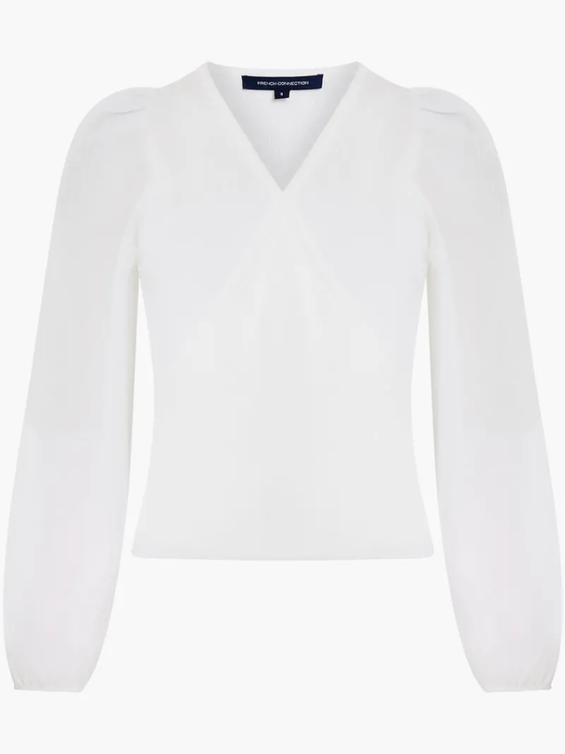 FRENCH CONNECTION Jumpers & Cardigans<Mozart Melody Mix V-Neck Jumper WinterWhite