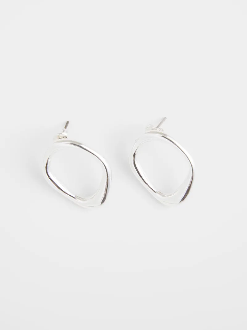 FRENCH CONNECTION Jewellery<Organic Oval Stud Earrings Silver